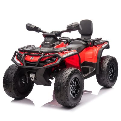 ATV electric pentru 2 copii Can Am Outlender 800W 24V Bombardier, culoare rosie