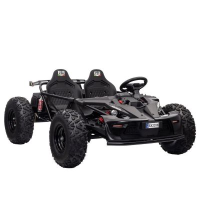 Buggy electric pentru 2 copii, Kinderauto General, 800W, 48V, 20Ah, roti gonflabile,  music player, negru