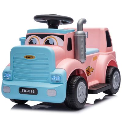 Camion electric multifunctional 2 in1 Lightning 33 pentru copii 18-36 luni,  30W 6V, culoare roz