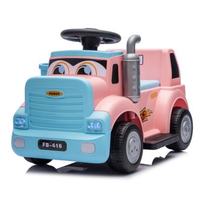 Camion electric multifunctional 2 in1 Lightning 33 pentru copii 18-36 luni,  30W 6V, culoare roz