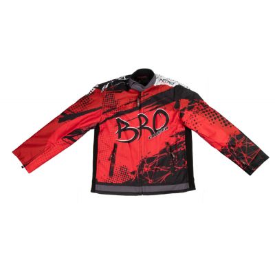 Geaca KIMO Kids BRO Motocross cu aparatori, ideal pentru copii pasionati de motocross, rosu