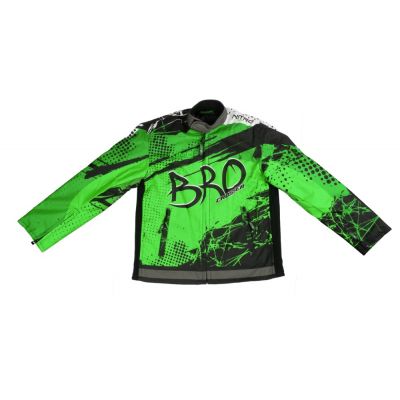 Geaca KIMO Kids BRO Motocross cu aparatori, ideal pentru copii pasionati de motocross, verde