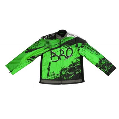 Geaca KIMO Kids BRO Motocross cu aparatori, ideal pentru copii pasionati de motocross, verde