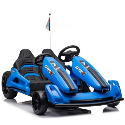 Kart electric pentru 2 copii, Kinderauto Speed7 600W 48V 14Ah, premium, albastru