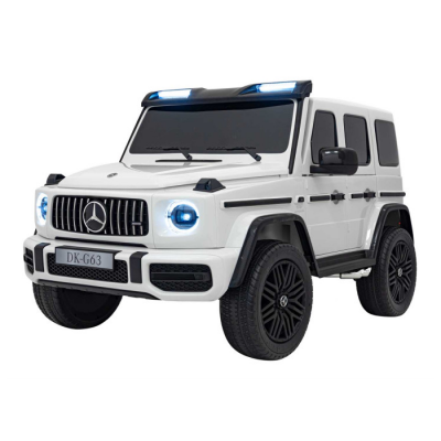 Masina electrica pentru copii cu 2 locuri, Mercedes AMG G63 XXL 24V 800W 4x4, echipare Lux, Alb - Autokids.ro