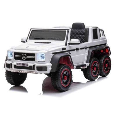Masinuta electrica Mercedes G63 6x6 210W 12V 10Ah Premium, culoare alba