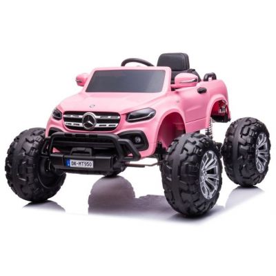 Masinuta electrica Mercedes X-Class Monster Truck, 180W, 4x4, roti moi, scaun tapitat, telecomanda, barbie pink