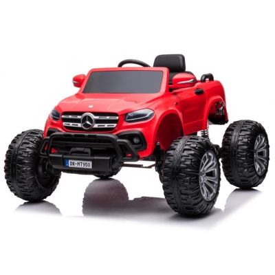 Masinuta electrica Mercedes X-Class Monster Truck, 180W, 4x4, roti moi, scaun tapitat, telecomanda, rosu