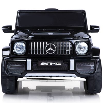 Masinuta electrica pentru copii Chipolino SUV Mercedes AMG G63 Black cu scaun din piele, roti EVA, deschidere usi, bord cu lumini si sunete, greutate admisa 30 kg