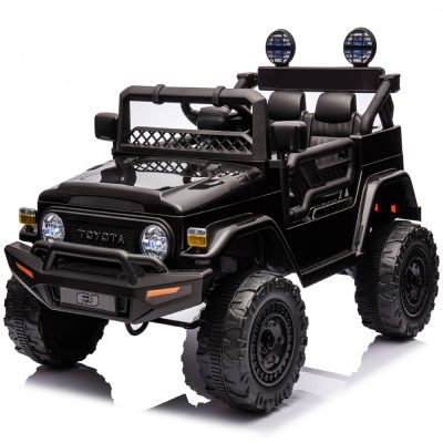 Masinuta electrica pentru copii Chipolino Toyota FJ Cruiser Black, roti EVA cu suspensii, deschidere usi, greutate admisa 30 kg