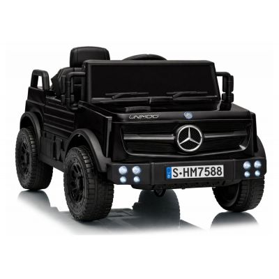 Masinuta electrica pentru copii Mercedes Unimog HM7588 6V4Ah Black, cu telecomanda 2.4G, roti EVA, 2 motoare 45W, bluetooth, port USB, slot Micro SD, MP3 si faruri LED, 90 x 53 x 50 cm