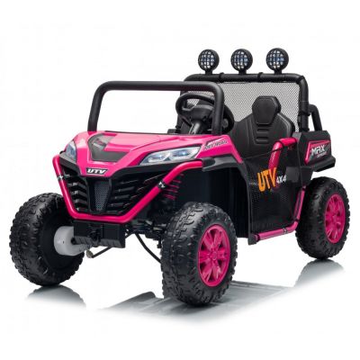 Masinuta electrica pentru copii Nichiduta UTV Max Speed Rose Red 4x4 cu telecomanda,acumulator 24V,faruri led,Roll bar cu proiectoare led,roti robuste,portbagaj
