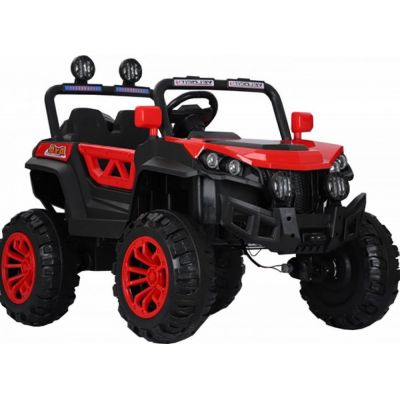 Masinuta electrica pentru copii Novokids M-Buggy UTV Rosu, faruri luminoase, roti din cauciuc Eva, telecomanda, maxim 30 kg , 12V, Mp3USB, 2 viteze, lungime 138 cm, model Offroad