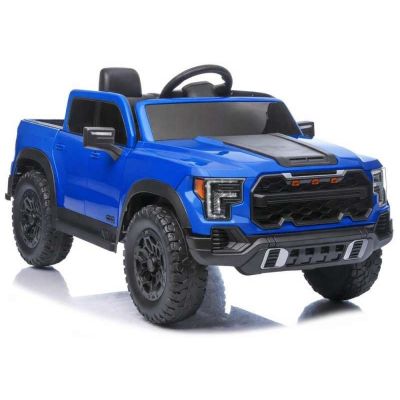 Masinuta electrica pentru copii P4 Blue, acumulator 12V7Ah, tractiune integrala 4 x 45W, roti EVA, scaun piele, lumini LED, MP3, dimensiune 119 x 68 x 58 cm