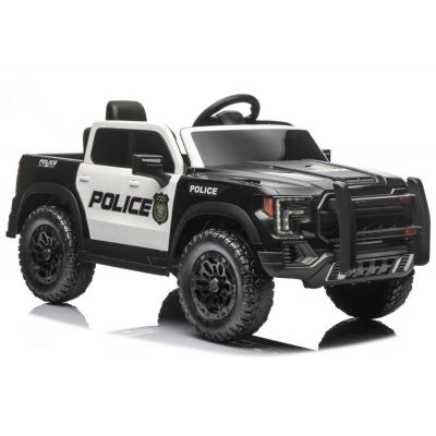 Masinuta electrica pentru copii Police P5, 4 motoare de 45W, acumulator 12V7Ah, telecomanda 2.4G, scaun din piele, roti EVA, lumini LED frontale, bluetooth, USB, card micro SD, intrare MP3