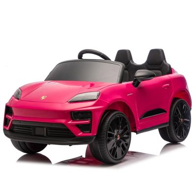 Masinuta electrica pentru copii, Porsche Macan, 140W 12V, roti EVA, scaun tapitat, echipata premium, Barbie roz