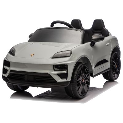 Masinuta electrica pentru copii, Porsche Macan, 140W 12V, roti EVA, scaun tapitat, echipata premium, gri
