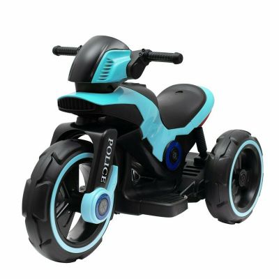 Motocicleta electrica pentru copii, Baby Mix, Cu efecte sonore si luminoase, Police, Blue