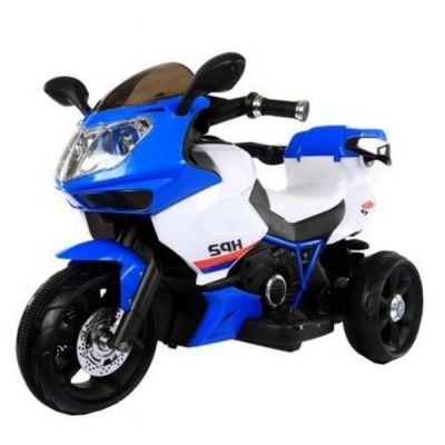 Motocicleta electrica pentru copii Novokids Moto GP Sport Albastru-Alb, maxim 30 kg, cu sunete, 3 roti