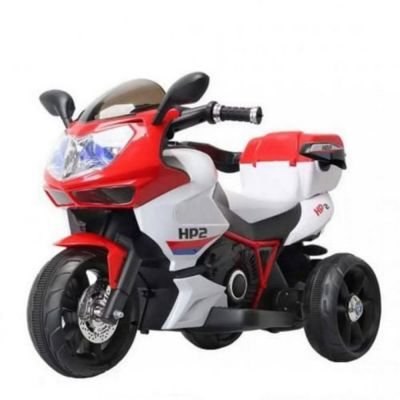 Motocicleta electrica pentru copii Novokids Moto GP Sport Rosu-Alb, maxim 30 kg, cu sunete, 3 roti