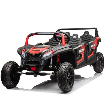 UTV electric pentru copii 4-8 ani, Kinderauto Racing, 4 locuri, 600W, 48V 14Ah, echipare premium, rosu